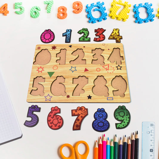 Wooden Number Puzzle Learning Educational Board (1 Set 2820 Cm)