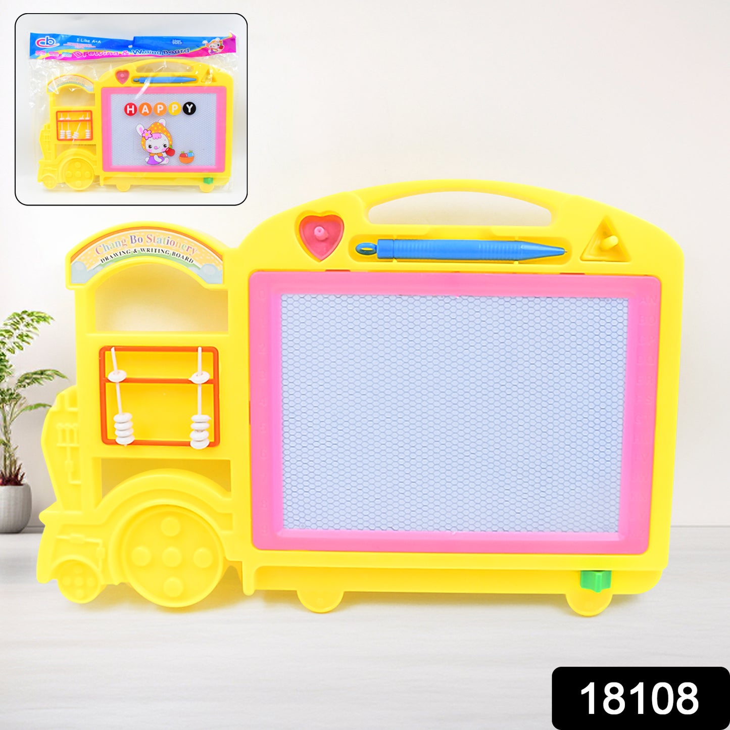 Bus Shape Drawing Writing Slate Board For Kids (1 Pc 32 21 Cm)