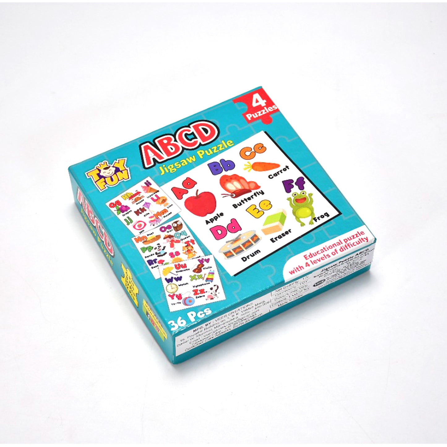 Learning Abcd Jigasaw Toy Puzzle For Children (4 Puzzles Pack)