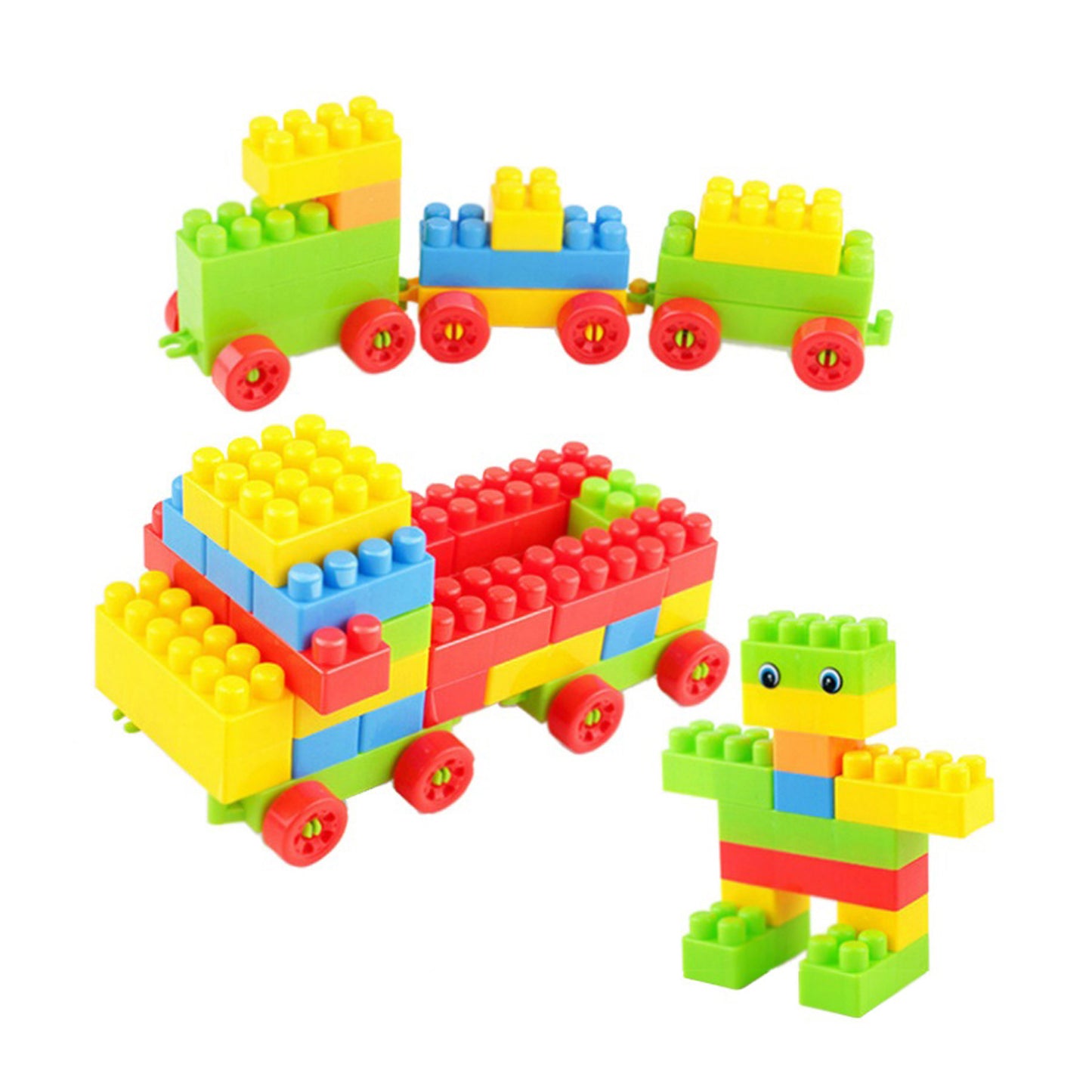 Blocks Set For Kids Play Fun And Learning Blocks For Kids Games For Children Block Game Puzzles Set Boys Children (Multicolor 60 Bricks Blocks)