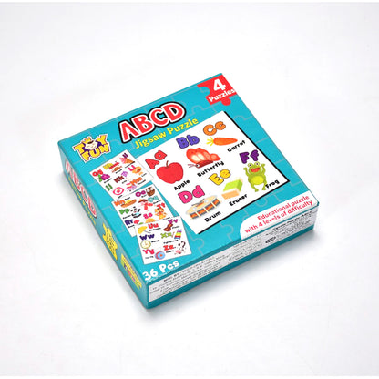 Learning Abcd Jigasaw Toy Puzzle For Children (4 Puzzles Pack)