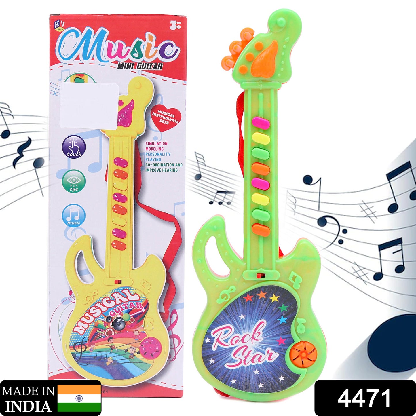Mini Guitar Colorful With Delightful Music